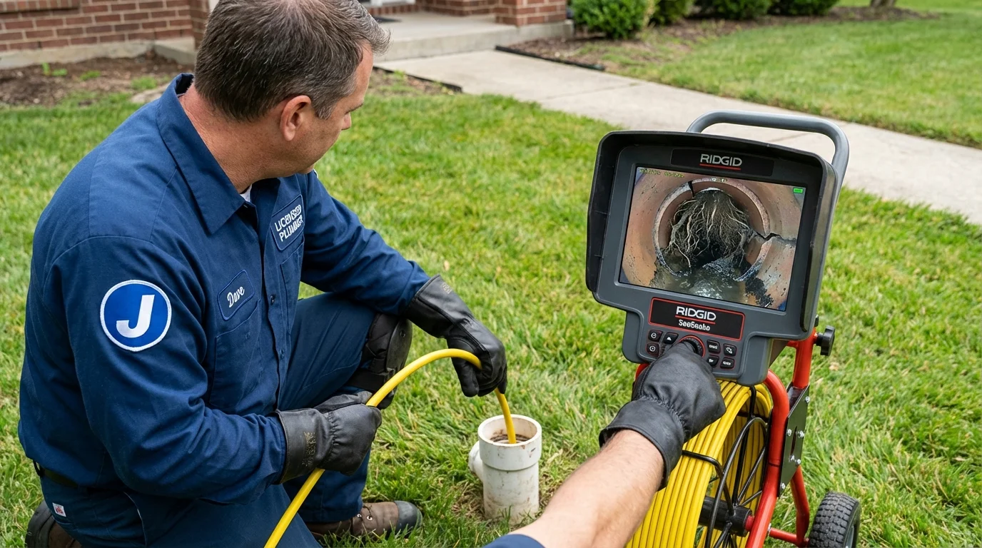 Sewer camera inspection being performed by Johns Plumbing LLC in Fort Collins